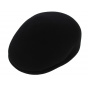 Delys Rounded Cap Wool Felt Black - Traclet