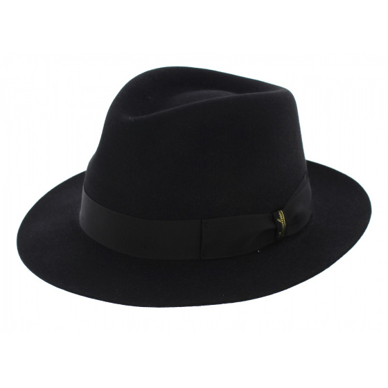 Classic Black Borsalino Fedora Hat