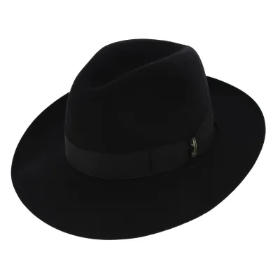Black Fur Felt Umberto Hat - Borsalino Reference: 5850 | Traclet Hat Shop