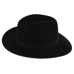Black Fur Felt Umberto Hat - Borsalino