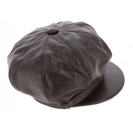 Casquette gavroche cuir Marron - FLECHET