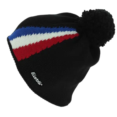 Black Flaggy France Pompom Beanie - Eisbär Reference: 7159 | Chapellerie Traclet
