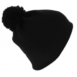 Black Flaggy France Pompom Beanie - Eisbär