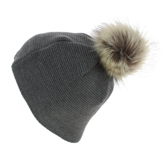 Valerie Pom-Pom Beanie Wool Grey - Eisbär