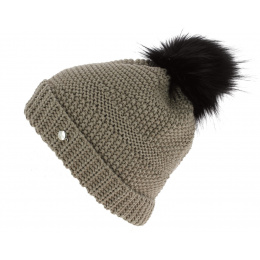 Loretta Wool Pompom Beanie Beige - Eisbär