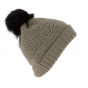 Loretta Wool Pompom Beanie Beige - Eisbär