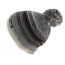 Gray Wool Pom Pom Beanie Kunita - Eisbär