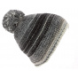 Gray Wool Pom Pom Beanie Kunita - Eisbär