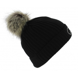 Bonnet Pompon Angel Laine Noir - Eisbär