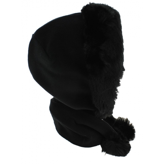 Norell Fleece & Faux Fur Hood Black - Traclet