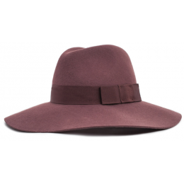 Brown Wool Felt Piper Wide Brim Hat - Brixton