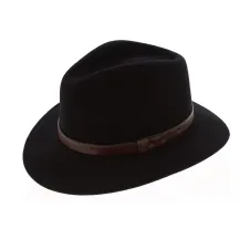 Fedora Messer Wool Felt Hat Black/Brown - Brixton