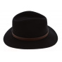 Black/Brown Wool Felt Fedora Messer Hat - Brixton