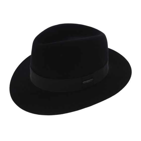 Toledo Fur Felt Fedora Hat Black - Stetson