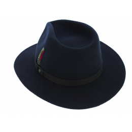 Yutan Traveller Hat Blue Wool Felt - Stetson