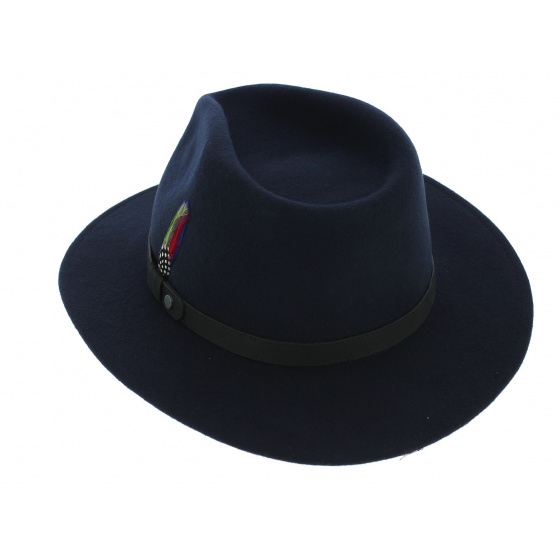 Chapeau Traveller Yutan Feutre Laine Bleu - Stetson