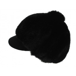 Casquette Gavroche Ivanna Fausse Fourrure Noir - Traclet