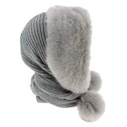 Masha Acrylic & Faux Fur Hood Grey - Traclet