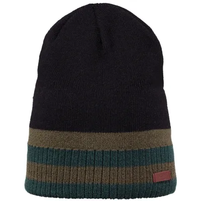 Long Struan Beanie Acrylic Tricolor Black - Barts Reference: 5863 | Traclet Hat Shop
