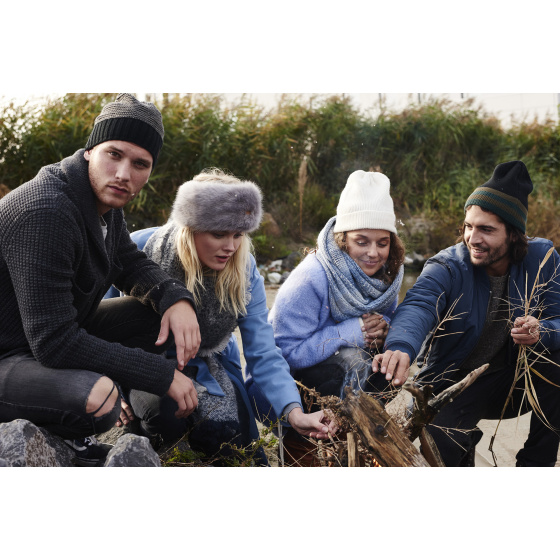 Bonnet Long Struan Acrylique Tricolore Noir - Barts