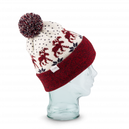 The Lodge Pom Beanie Tricolor Jacquard Style - Coal
