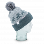 The Lodge Grey Jacquard Style Beanie with Pompom - Coal