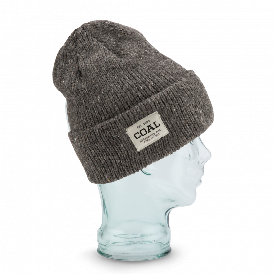 The Uniform Grey Wool Beanie with Cuff - Coal