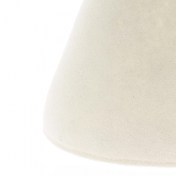 White clown rabbit fur cone hat