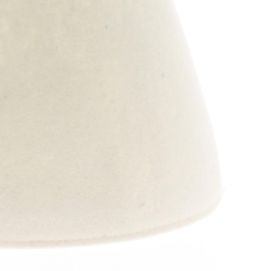 White clown rabbit fur cone hat