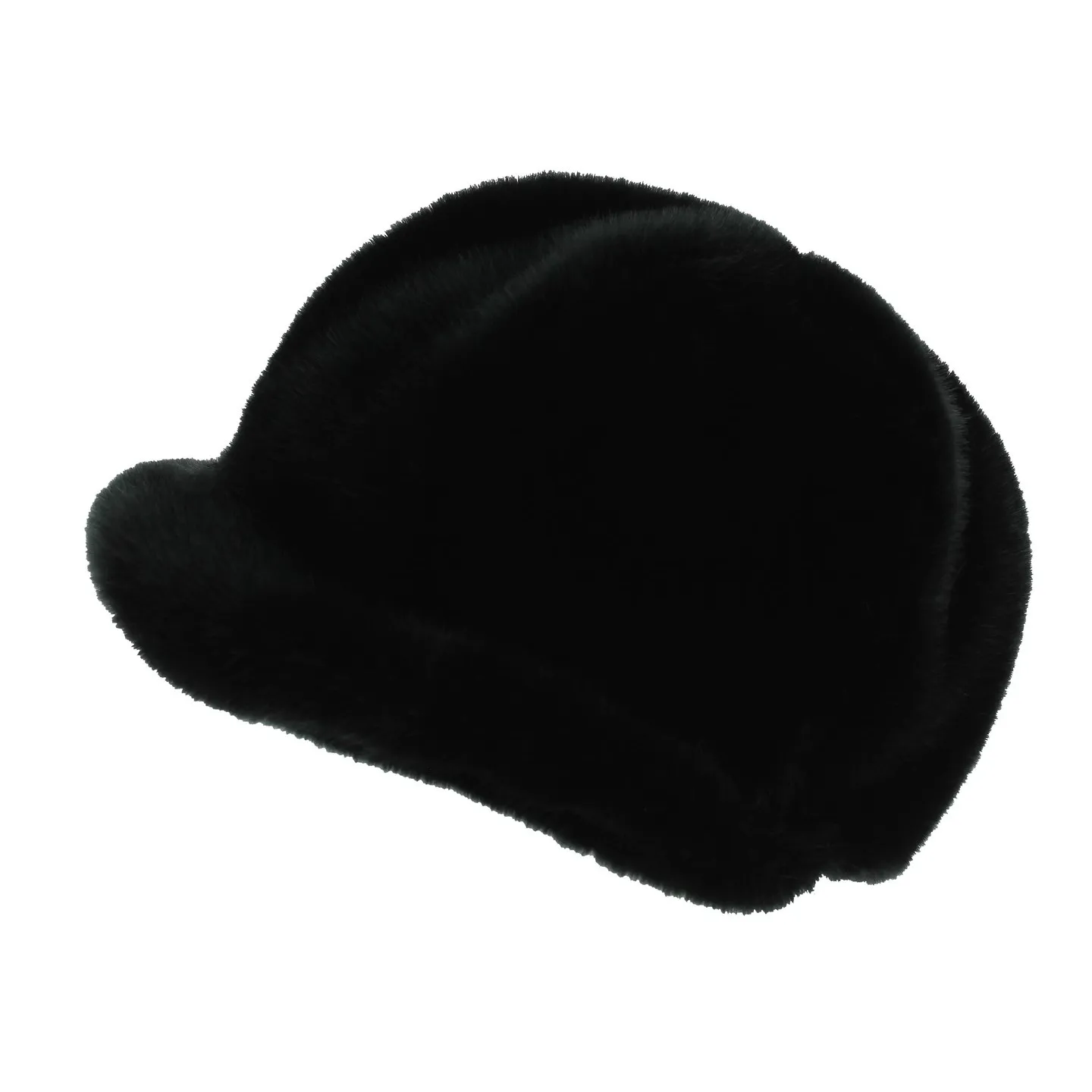 Newsboy Style Cap Liliya Black Faux Fur - Traclet Reference: 2113 | Traclet Hat Shop