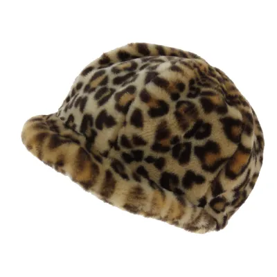 Newsboy Style Cap Liliya Faux Fur Beige - Traclet Reference : 4386 | Traclet Hat Shop