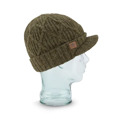Bonnet The Yukon brim olive Coal Reference : 4085 | Chapellerie Traclet