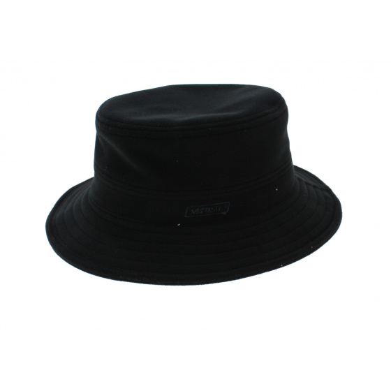 Black Gore Windstopper Bucket Hat with Ear Flaps - Crambes