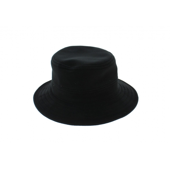 Black Gore Windstopper Bucket Hat with Ear Flaps - Crambes