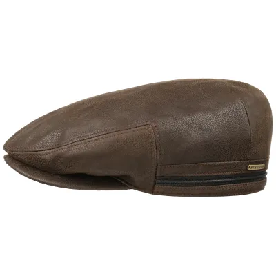 Casquette kent cuir marron cache-oreilles - Stetson Reference : 7671 | Chapellerie Traclet