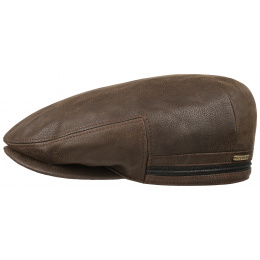Kent brown leather cap with ear flaps - Stetson