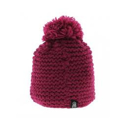 Capucine Burgundy Pom-pom Beanie - Chili