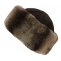 Aksinya Brown Rabbit Fur Beanie with Ear Flaps - Anna Rizzo