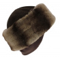Aksinya Brown Rabbit Fur Beanie with Ear Flaps - Anna Rizzo