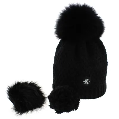 Black oversized beanie - Megeve Reference: 5659 | Traclet Hat Shop