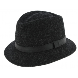 Traveller Hat Blarney Wool Harris Tweed Anthracite - Traclet
