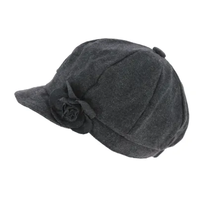 Casquette Gavroche Dahlia Laine Grise - Traclet Reference : 3398 | Chapellerie Traclet