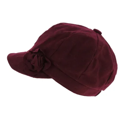 Casquette Gavroche Dahlia Laine Bordeaux - Traclet Reference : 1821 | Chapellerie Traclet