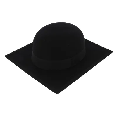 Square Stanford Hat Wool Felt Black - Traclet Reference: 7690 | Traclet Hat Shop