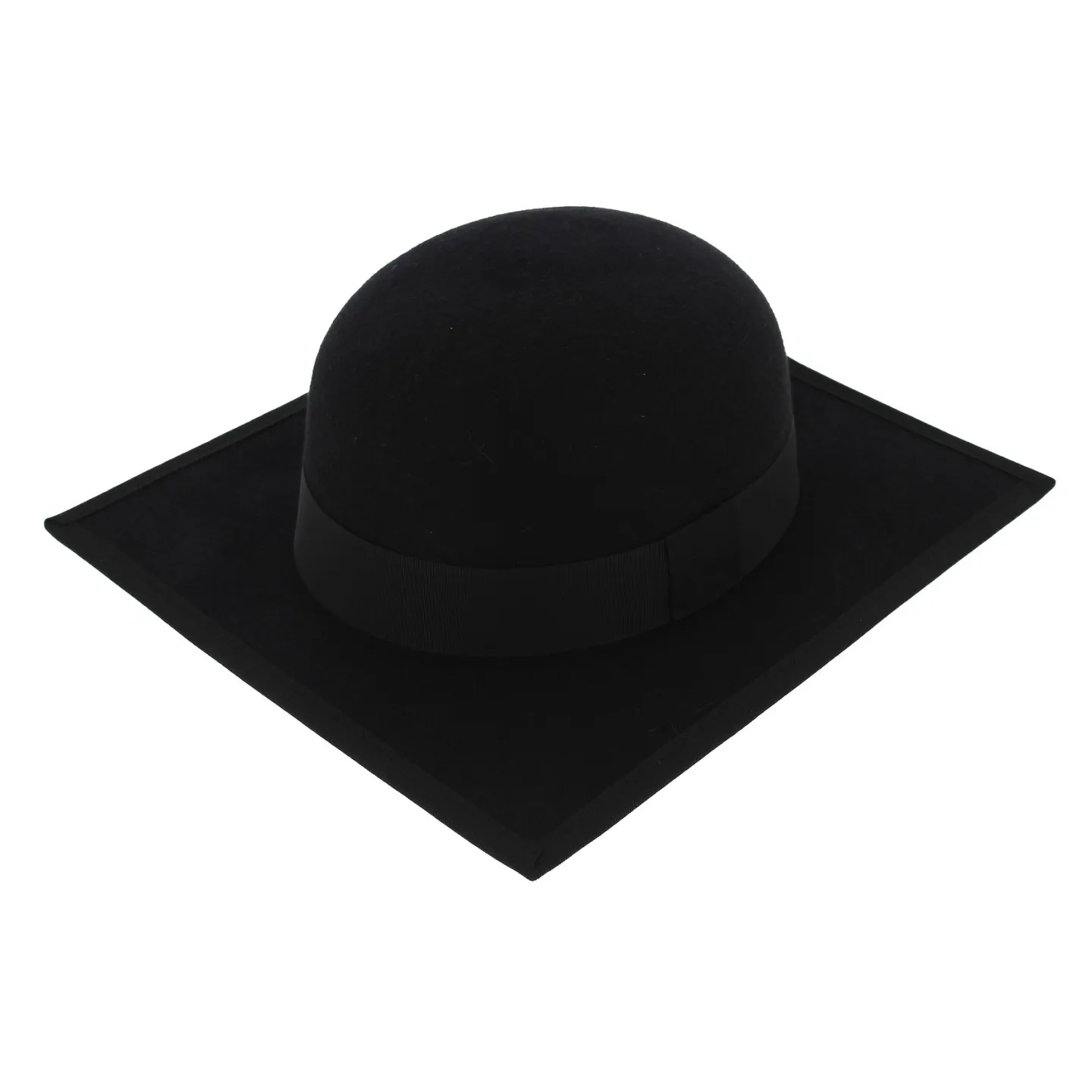 Square Stanford Hat Wool Felt Black - Traclet Reference: 7690 | Traclet Hat Shop