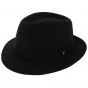 Classico Fedora Hat Black Wool Felt - Panizza