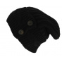 Thorens Oversized Wool & Acrylic Beanie Black - Traclet