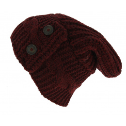 Thorens Oversize Beanie Wool & Acrylic Burgundy - Traclet