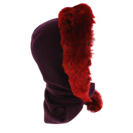 Shae Scarf / Hood in Plum Fleece & Faux Fur - Traclet