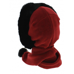 Écharpe / Capuche Shae Polaire & Fausse Fourrure Rouge - Mtm